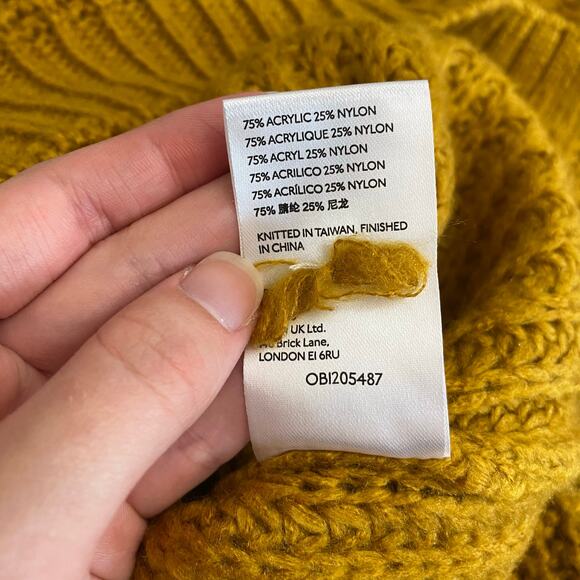 Anthropologie Pilcro Yellow Devenne Pointelle Knit Oversized Sweater Size Small‎ - Picture 8 of 9